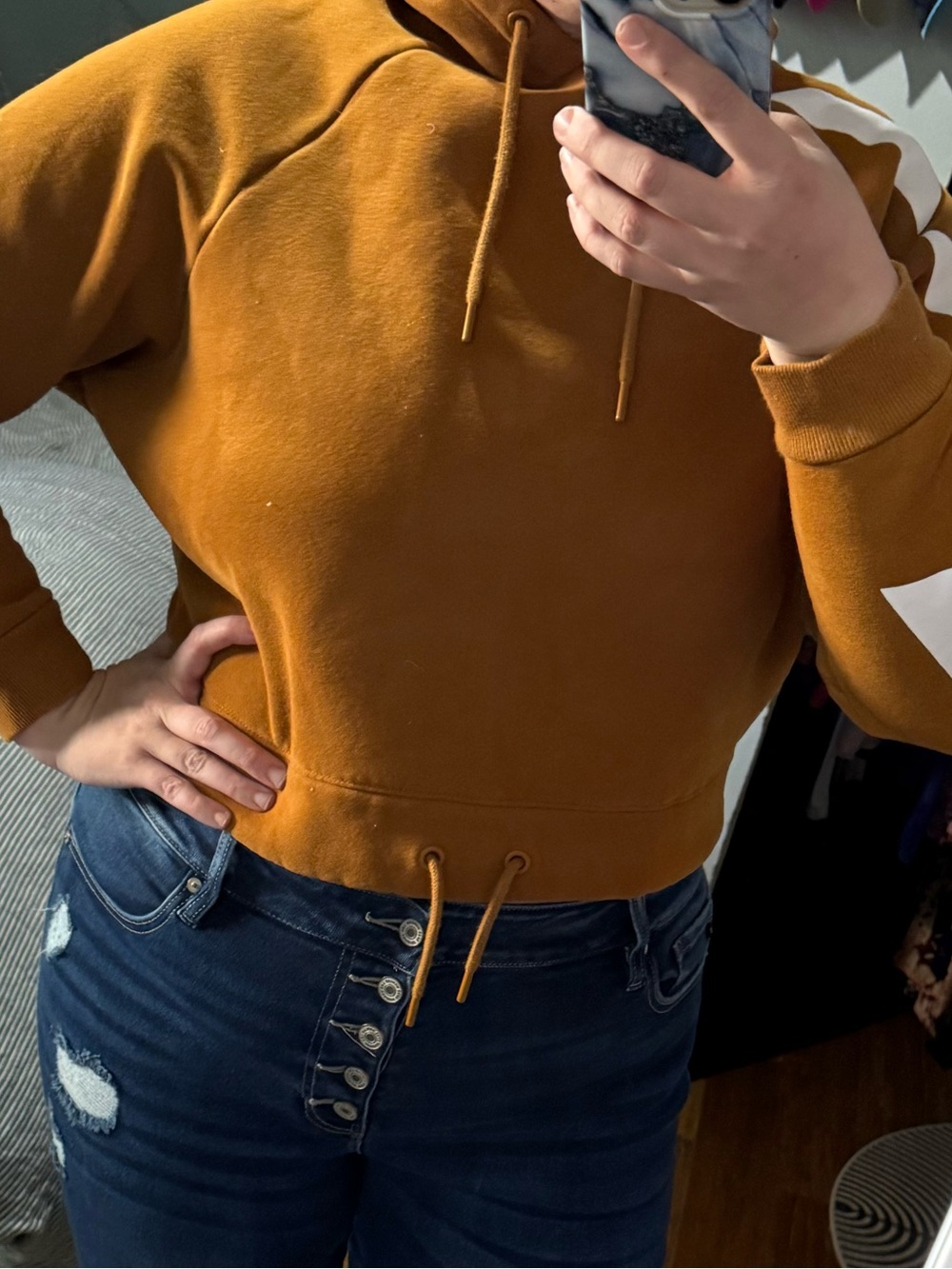 ZYIA ACTIVE Signature Crop Hoodie- Camel, XL